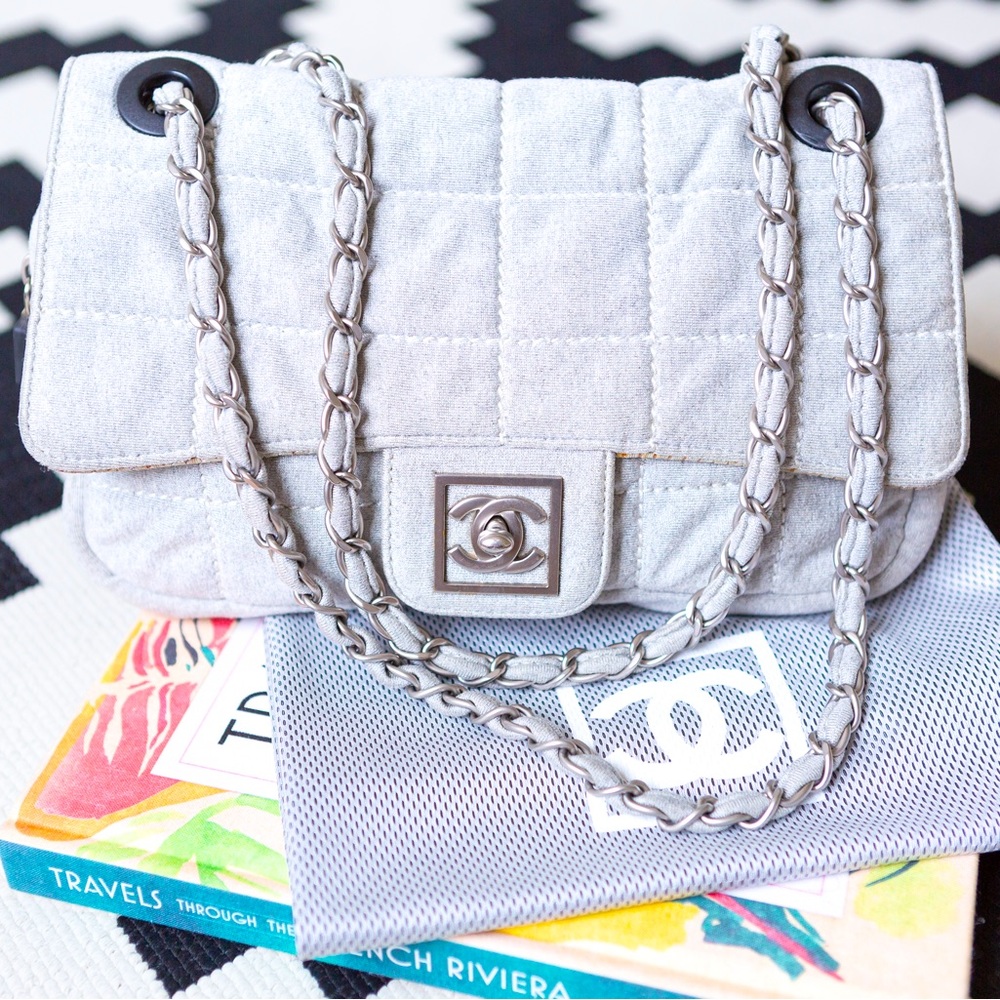 Vintage Chanel Sport 2004 Jersey Flap shoulder bag purse Surflin…